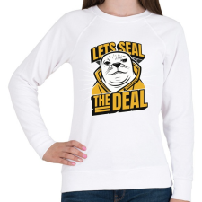 PRINTFASHION fóka-Seal the deal - Női pulóver - Fehér női pulóver, kardigán
