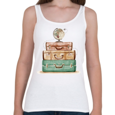 PRINTFASHION Föld körüli utazás - Bőröndök - Női atléta - Fehér