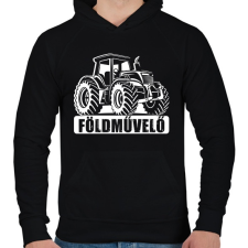 PRINTFASHION Földművelő - Férfi kapucnis pulóver - Fekete női pulóver, kardigán