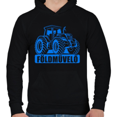 PRINTFASHION Földművelő New Holland - Férfi kapucnis pulóver - Fekete