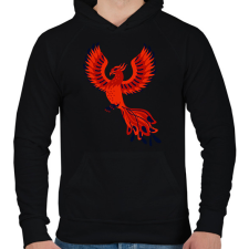 PRINTFASHION Főnix - Férfi kapucnis pulóver - Fekete férfi pulóver, kardigán