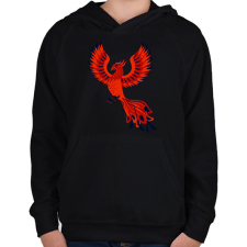 PRINTFASHION Főnix  - Gyerek kapucnis pulóver - Fekete gyerek pulóver, kardigán