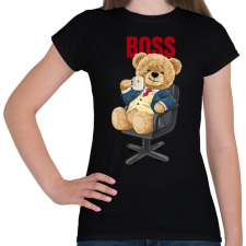 PRINTFASHION Főnök maci - Női póló - Fekete női póló