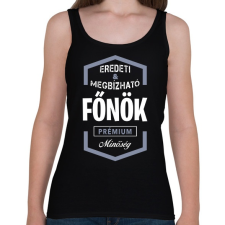 PRINTFASHION Főnök prémium minőség - Női atléta - Fekete női trikó