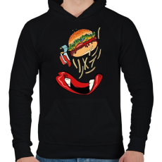 PRINTFASHION Foodporn - Férfi kapucnis pulóver - Fekete