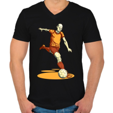 PRINTFASHION Football - Férfi V-nyakú póló - Fekete férfi póló