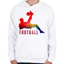 PRINTFASHION FOOTBALL - Gyerek kapucnis pulóver - Fehér gyerek pulóver, kardigán