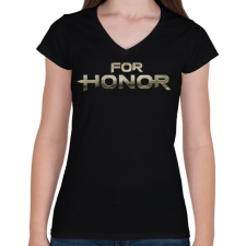 PRINTFASHION For Honor - Női V-nyakú póló - Fekete női póló