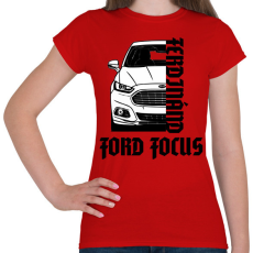 PRINTFASHION Ford Focus saját névvel   - Női póló - Piros