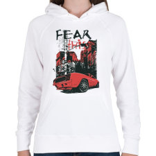 PRINTFASHION Ford Mustang - Női kapucnis pulóver - Fehér női pulóver, kardigán