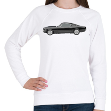 PRINTFASHION Ford Mustang - Női pulóver - Fehér női pulóver, kardigán