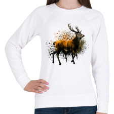 PRINTFASHION forest in deer - Női pulóver - Fehér női pulóver, kardigán