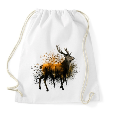 PRINTFASHION forest in deer - Sportzsák, Tornazsák - Fehér tornazsák