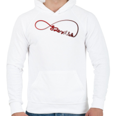 PRINTFASHION Forever3 - Férfi kapucnis pulóver - Fehér