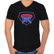 PRINTFASHION FOREVER ROCK - Férfi V-nyakú póló - Fekete