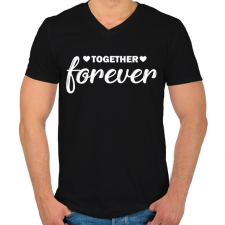 PRINTFASHION Forever together - páros 2 - Férfi V-nyakú póló - Fekete férfi póló