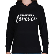 PRINTFASHION Forever together - páros 2 - Női kapucnis pulóver - Fekete női pulóver, kardigán