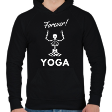 PRINTFASHION Forever Yoga - Férfi kapucnis pulóver - Fekete férfi pulóver, kardigán