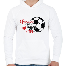 PRINTFASHION Forever Your Biggest Fan - Férfi kapucnis pulóver - Fehér
