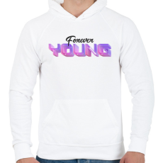 PRINTFASHION foreveryoung - Férfi kapucnis pulóver - Fehér