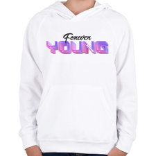 PRINTFASHION foreveryoung - Gyerek kapucnis pulóver - Fehér gyerek pulóver, kardigán