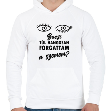 PRINTFASHION Forgattam a szemem - Férfi kapucnis pulóver - Fehér férfi pulóver, kardigán