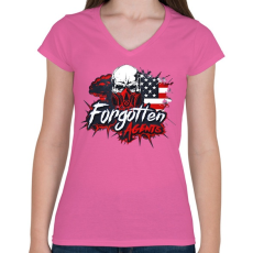 PRINTFASHION Forgotten Agents  - Női V-nyakú póló - Rózsaszín
