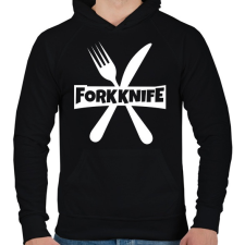 PRINTFASHION Forkknife - Férfi kapucnis pulóver - Fekete férfi pulóver, kardigán