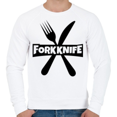 PRINTFASHION Forkknife - Férfi pulóver - Fehér