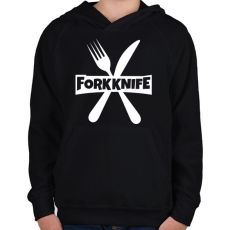 PRINTFASHION Forkknife - Gyerek kapucnis pulóver - Fekete