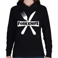 PRINTFASHION Forkknife - Női kapucnis pulóver - Fekete női pulóver, kardigán
