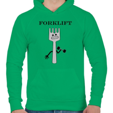 PRINTFASHION Forklift - Férfi kapucnis pulóver - Zöld férfi pulóver, kardigán