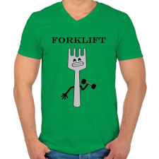 PRINTFASHION Forklift - Férfi V-nyakú póló - Zöld férfi póló