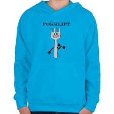 PRINTFASHION Forklift - Gyerek kapucnis pulóver - Azúrkék gyerek pulóver, kardigán