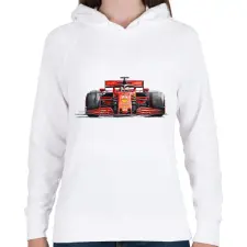 PRINTFASHION Forma1 autó - Női kapucnis pulóver - Fehér női pulóver, kardigán