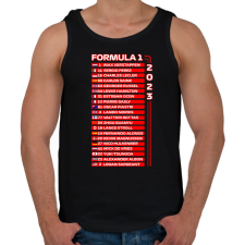 PRINTFASHION Forma 1 2023 versenyzők 006 - Férfi atléta - Fekete atléta, trikó