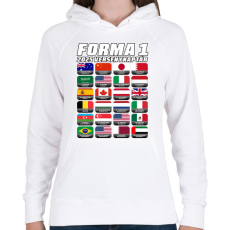 PRINTFASHION Forma 1 2025 versenyek - Női kapucnis pulóver - Fehér