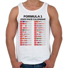 PRINTFASHION Forma 1 2025 versenynaptár  - Férfi atléta - Fehér atléta, trikó