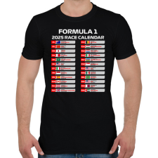 PRINTFASHION Forma 1 2025 versenynaptár - Férfi póló - Fekete férfi póló