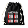 PRINTFASHION Forma 1 2025 versenynaptár  - Sportzsák, Tornazsák - Fekete