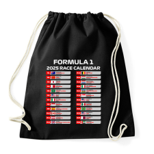 PRINTFASHION Forma 1 2025 versenynaptár - Sportzsák, Tornazsák - Fekete tornazsák