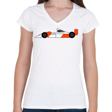 PRINTFASHION Forma 1 car - Női V-nyakú póló - Fehér női póló