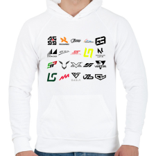 PRINTFASHION Forma 1 - Férfi kapucnis pulóver - Fehér férfi pulóver, kardigán