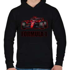 PRINTFASHION Forma 1 - Férfi kapucnis pulóver - Fekete férfi pulóver, kardigán