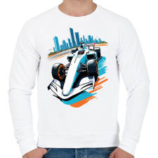 PRINTFASHION Forma 1 - Férfi pulóver - Fehér férfi pulóver, kardigán