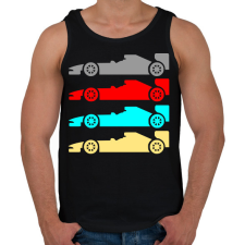 PRINTFASHION forma 1 verseny autók - Férfi atléta - Fekete atléta, trikó