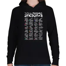 PRINTFASHION Formula 1 (1) - Női kapucnis pulóver - Fekete női pulóver, kardigán