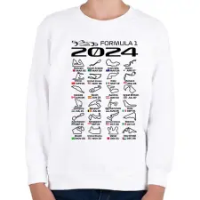 PRINTFASHION Formula 1 2024 F - Gyerek pulóver - Fehér gyerek pulóver, kardigán