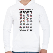 PRINTFASHION Formula 1 - 2024 versenynaptár (fekete) - Férfi kapucnis pulóver - Fehér férfi pulóver, kardigán
