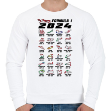 PRINTFASHION Formula 1 - 2024 versenynaptár (fekete) - Férfi pulóver - Fehér férfi pulóver, kardigán